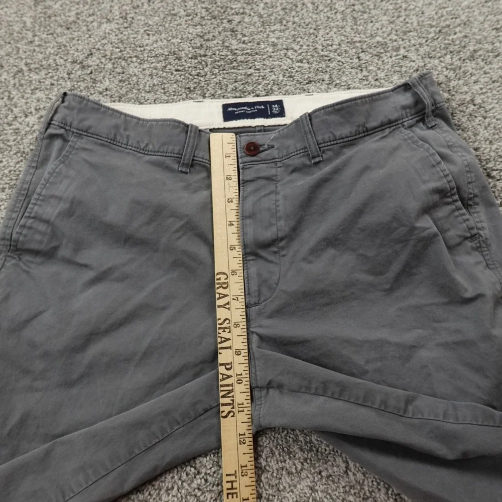Abercrombie Fitch Pants Mens 34X32 Gray Chino Trousers Skinny Stretch Preppy Y2K